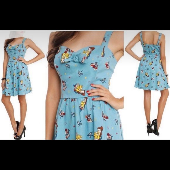 SOLD! Disney Rockabilly Belle Beauty and the Beast Dress Tattoo Retro - Picture 11 of 11